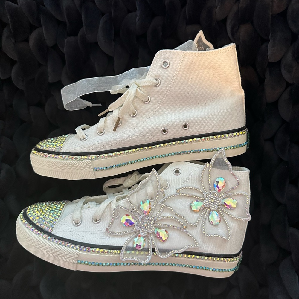 Embellished High-Top Sneakers